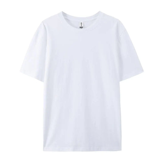 100% Cotton Solid Color T-Shirts Men Woman Short Sleeve Fashion Brand Trend Casual Soft Clothing Tees Breathable Summer Tops