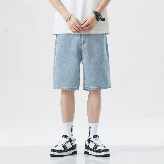 2026 Baggy Jeans Shorts for Men Casual Loose Fit Wide Leg Denim Jorts Y2K Vintage Hip Hop Skateboard Long Jorts Male Streetwear