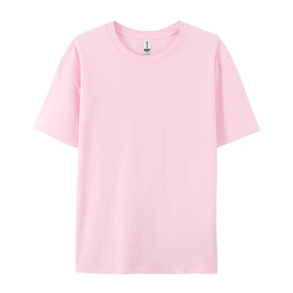 100% Cotton Solid Color T-Shirts Men Woman Short Sleeve Fashion Brand Trend Casual Soft Clothing Tees Breathable Summer Tops