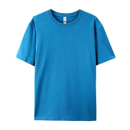 100% Cotton Solid Color T-Shirts Men Woman Short Sleeve Fashion Brand Trend Casual Soft Clothing Tees Breathable Summer Tops