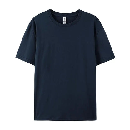 100% Cotton Solid Color T-Shirts Men Woman Short Sleeve Fashion Brand Trend Casual Soft Clothing Tees Breathable Summer Tops
