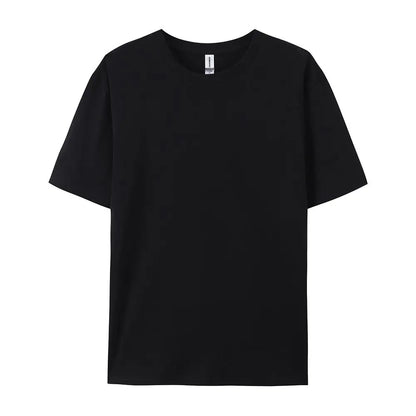100% Cotton Solid Color T-Shirts Men Woman Short Sleeve Fashion Brand Trend Casual Soft Clothing Tees Breathable Summer Tops