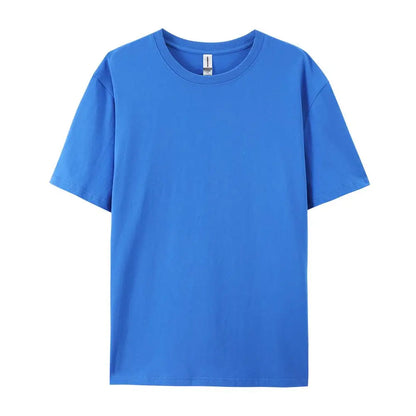 100% Cotton Solid Color T-Shirts Men Woman Short Sleeve Fashion Brand Trend Casual Soft Clothing Tees Breathable Summer Tops