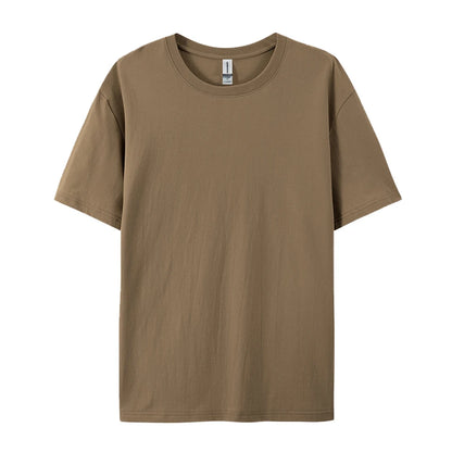 100% Cotton Solid Color T-Shirts Men Woman Short Sleeve Fashion Brand Trend Casual Soft Clothing Tees Breathable Summer Tops