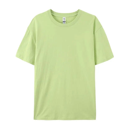100% Cotton Solid Color T-Shirts Men Woman Short Sleeve Fashion Brand Trend Casual Soft Clothing Tees Breathable Summer Tops