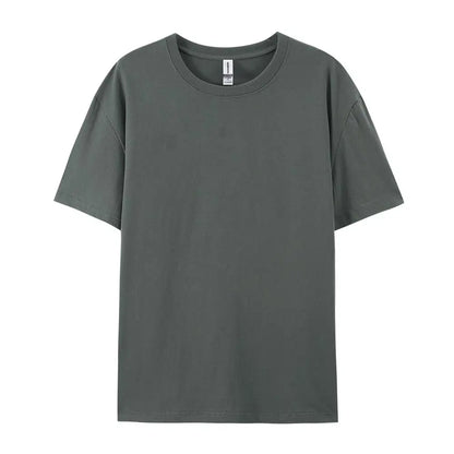 100% Cotton Solid Color T-Shirts Men Woman Short Sleeve Fashion Brand Trend Casual Soft Clothing Tees Breathable Summer Tops